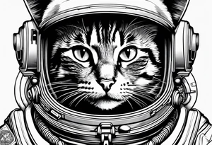 astronaut cat tattoo idea