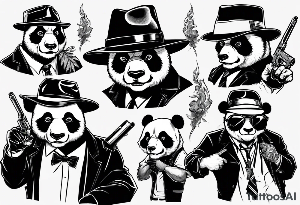 gangster panda angry

smoking and pointing a gun wearing hat tattoo idea