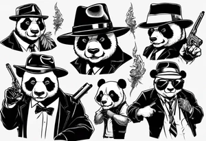 gangster panda angry

smoking and pointing a gun wearing hat tattoo idea