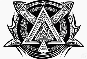 Valhalla shield sword valknut axe tattoo idea