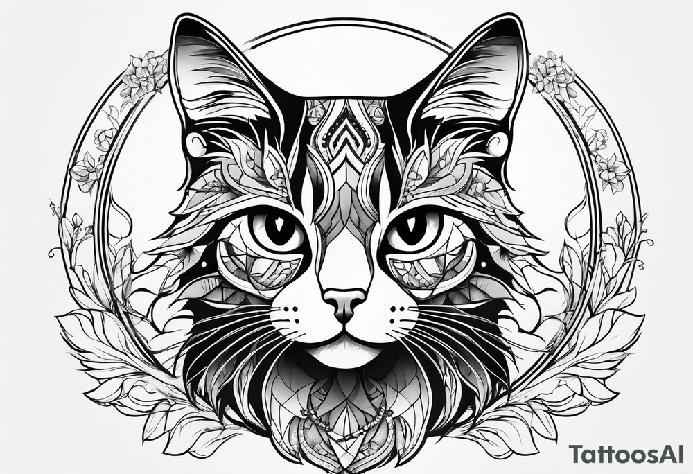 a cute cat tattoo idea