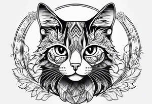a cute cat tattoo idea