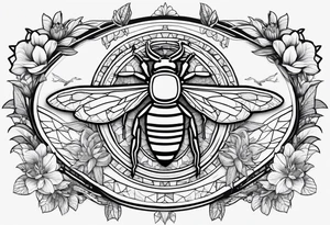bee in the center of tattoo, alligator on the side, magnolia's around them with a pelican on top tattoo idea