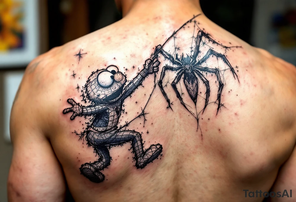 Spiderman with elmo in his hands swinging from a web behind the ear tattoo
Water colors very girly tattoo idea