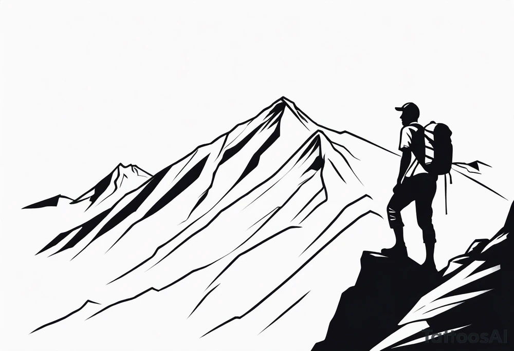 A climber ascending a steep mountain tattoo idea