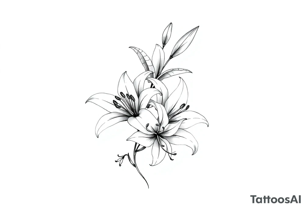 White lillies tattoo idea
