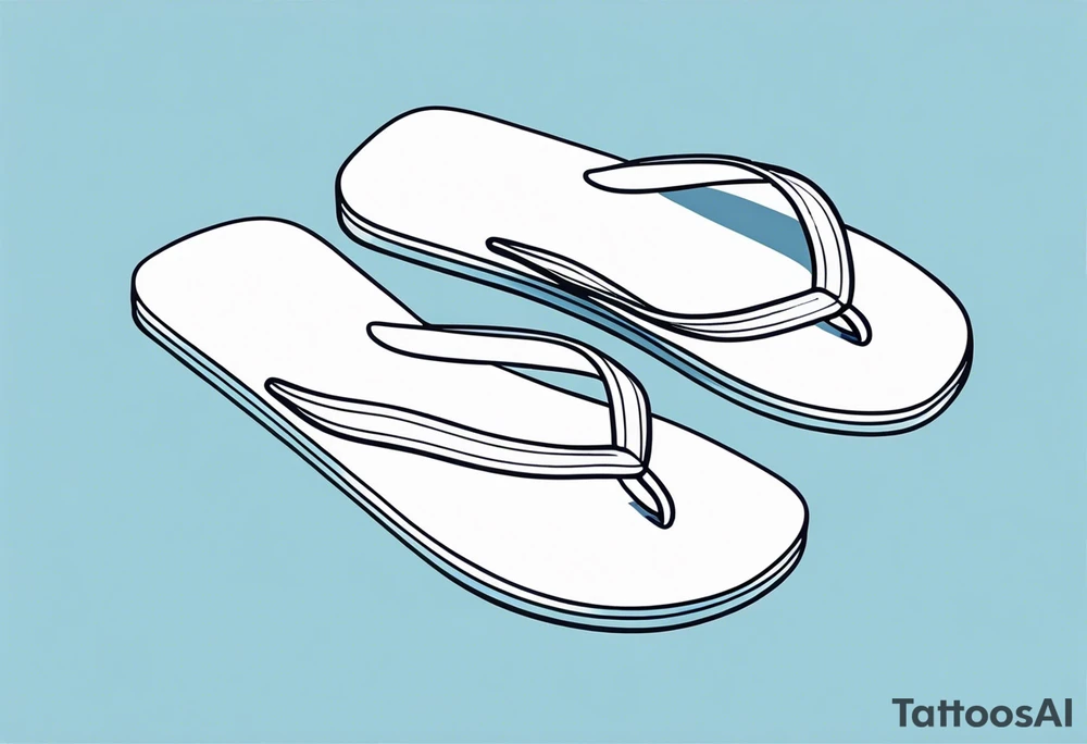 tiny light blue flip flop tattoo idea