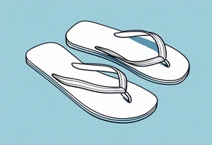 tiny light blue flip flop tattoo idea