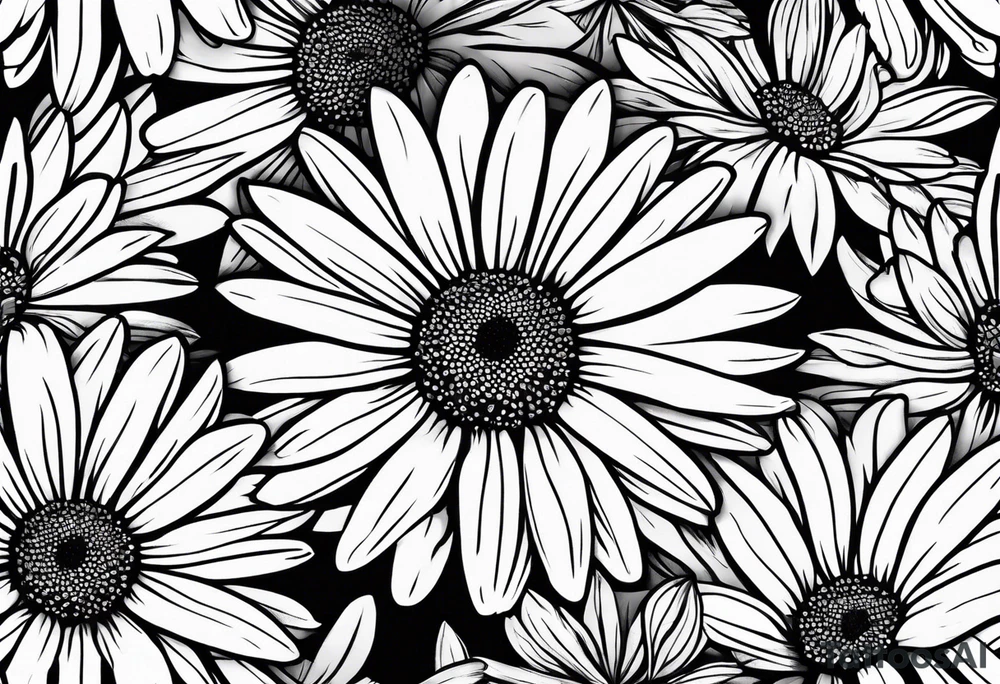 Daisy with minimal pedals tattoo idea