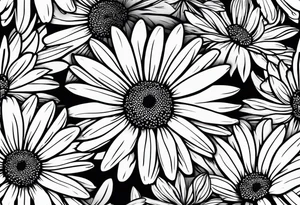 Daisy with minimal pedals tattoo idea