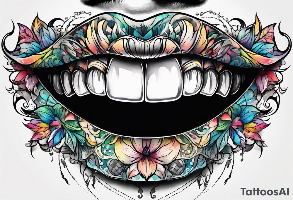 Sexy mouth tattoo idea