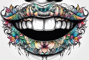 Sexy mouth tattoo idea