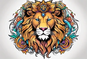Leo zodiac sign couple tattoo idea