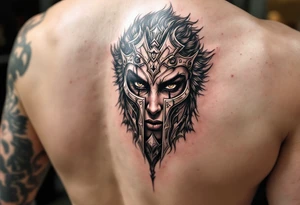 Shield maiden face ready to fight tattoo idea