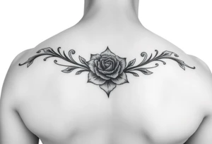 Make something similar to this. It should be a small, unique floral design. Use soft shading. tattoo idea