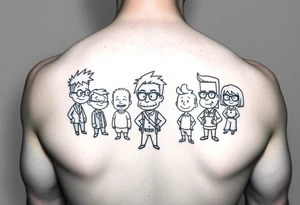 90s theme cartoons with only cartoons who invented or created something tattoo idea
