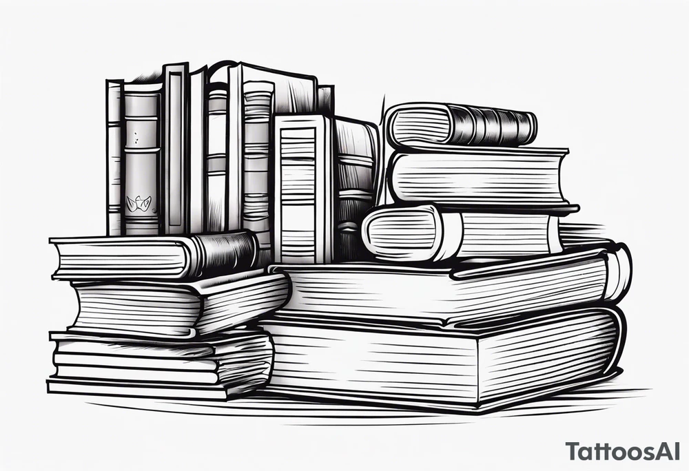 Piles of books tattoo idea