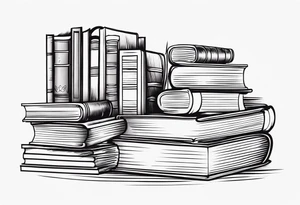 Piles of books tattoo idea
