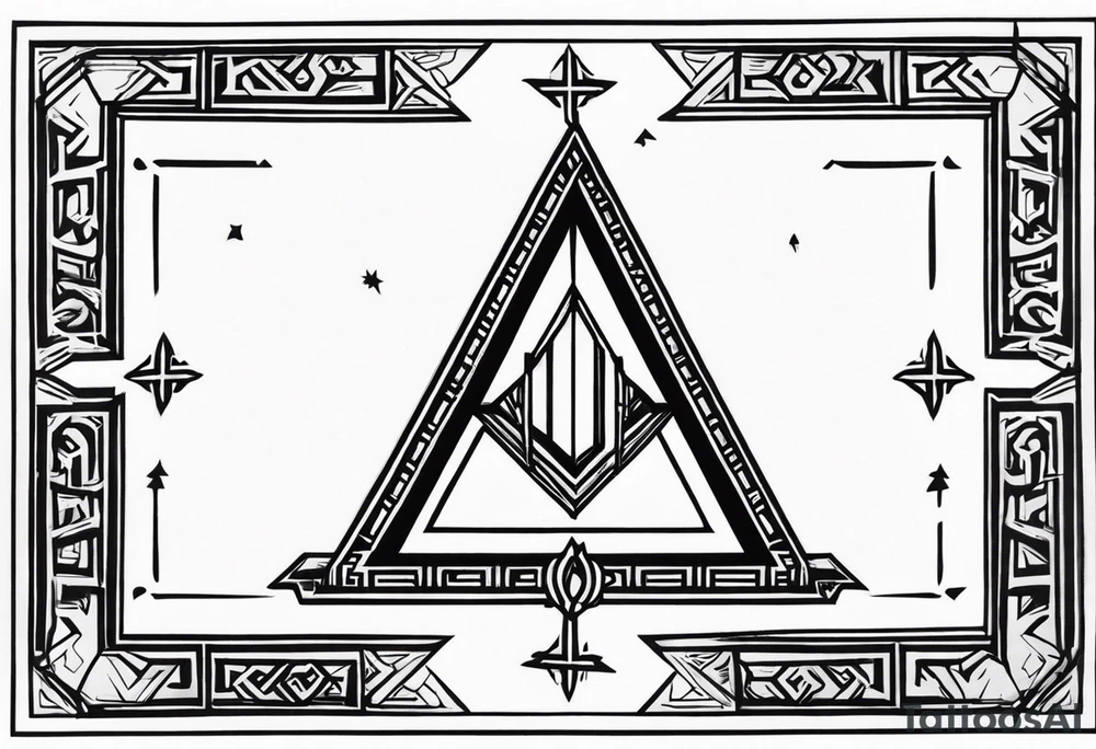 free masonry symbol , rectangle tattoo idea
