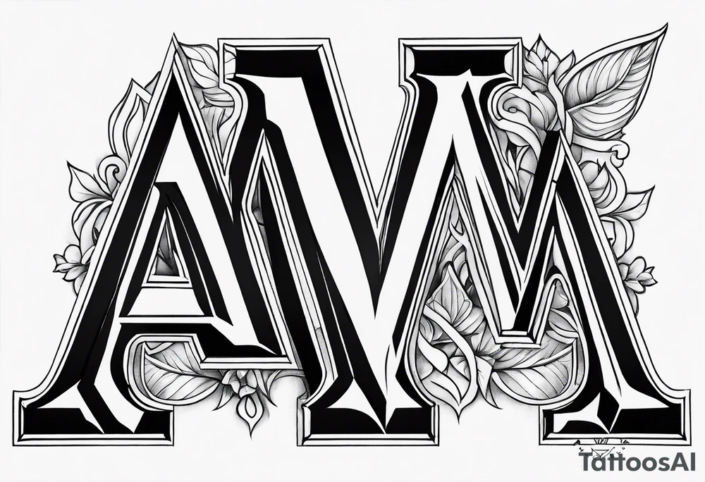 the letters A W R tattoo idea