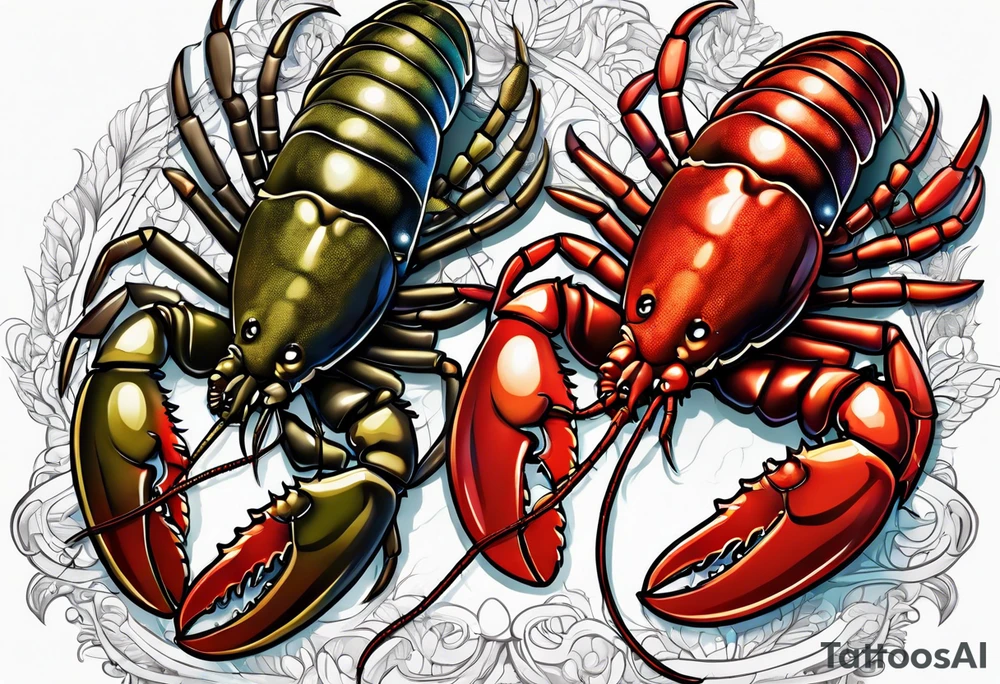 Lobster couple tattoo tattoo idea