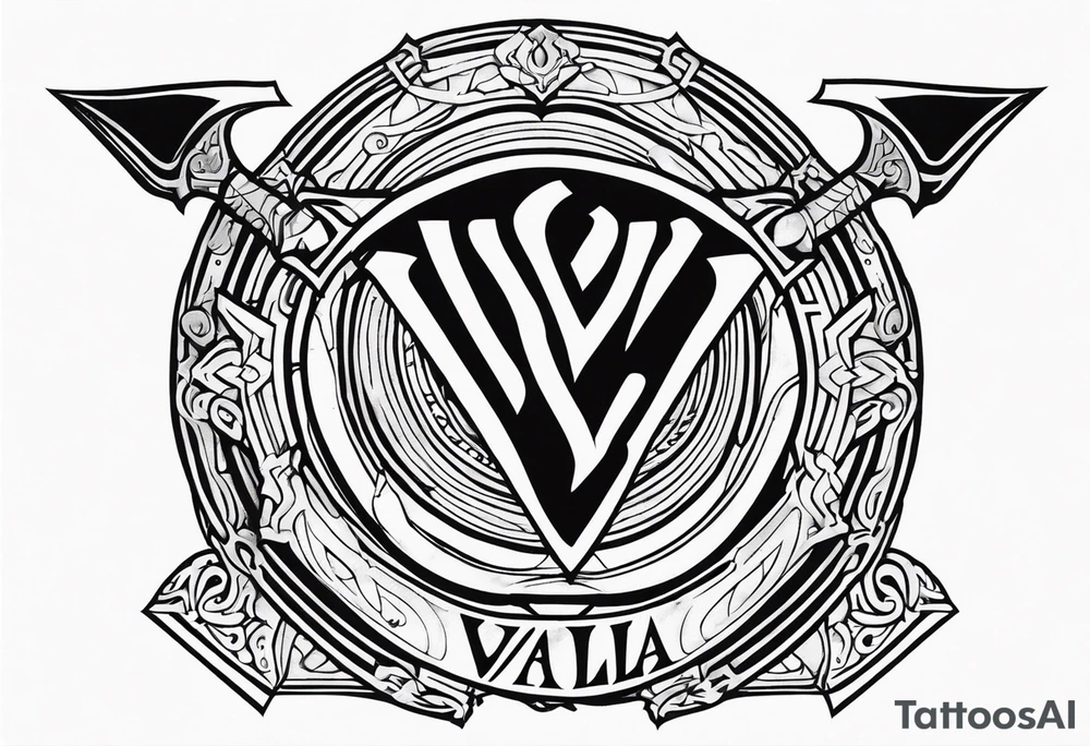 Valhalla sword shield tattoo idea