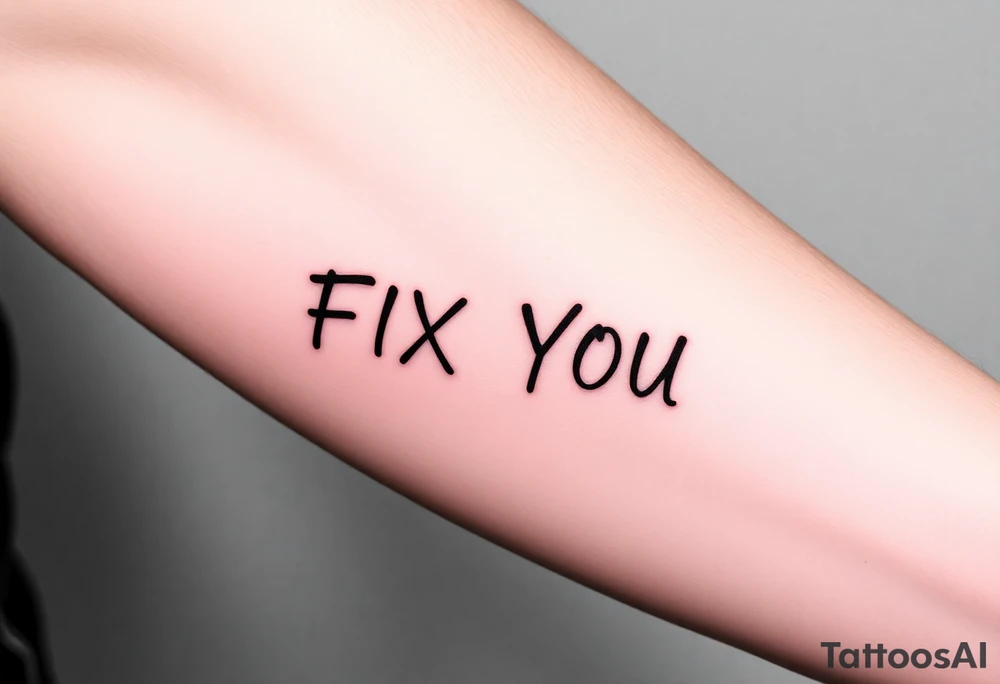 flash tattoo sheet FIX YOU text minimalist tattoo idea