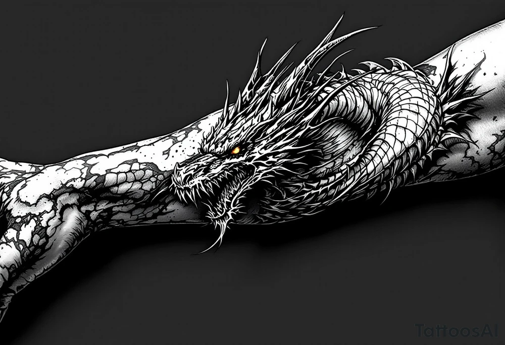 scary dragon tattoo idea