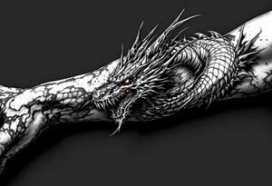 scary dragon tattoo idea