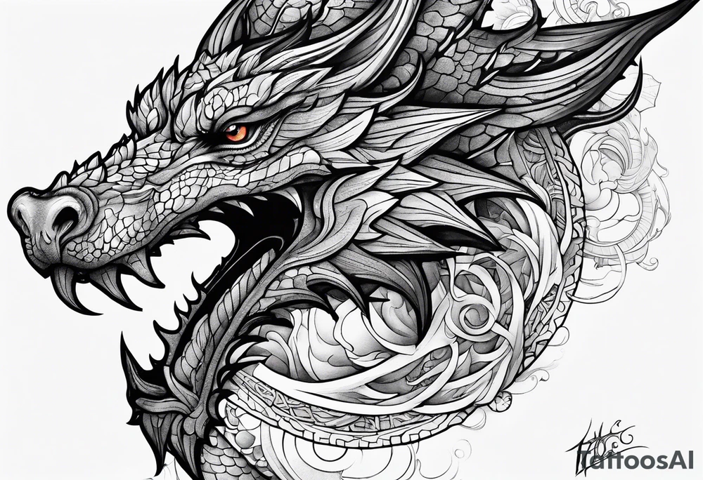 Game of thrones style dragon tattoo idea