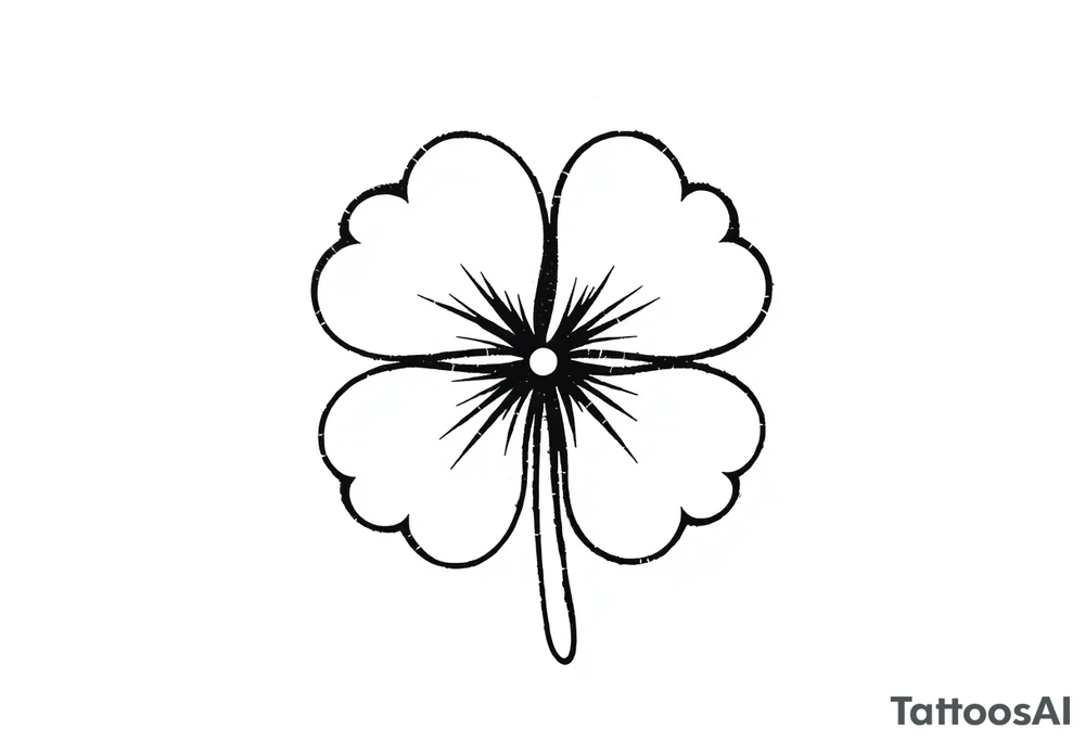 Lucky 4-leaf clover tattoo idea
