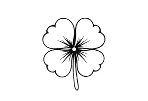 Lucky 4-leaf clover tattoo idea