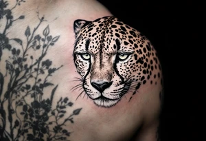 cheetah with the number 62 incorporated in its fur tattoo idea