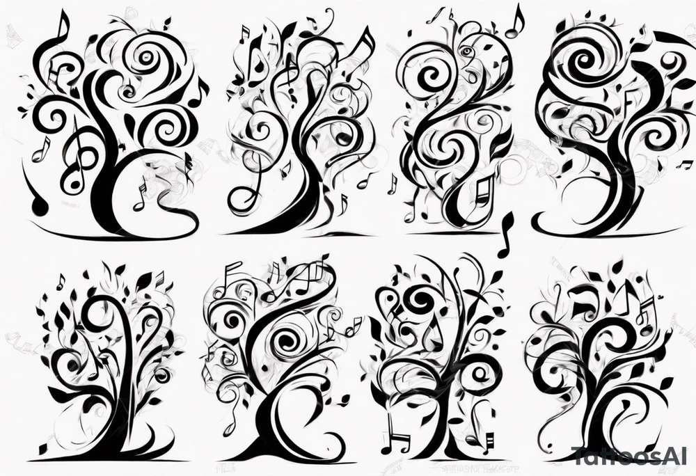 music speaker note tree stave notes tattoo idea