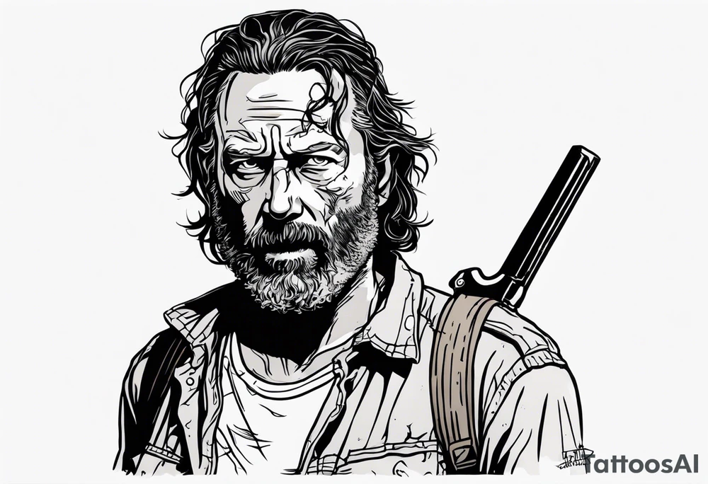 The walking dead rick small picture tattoo idea