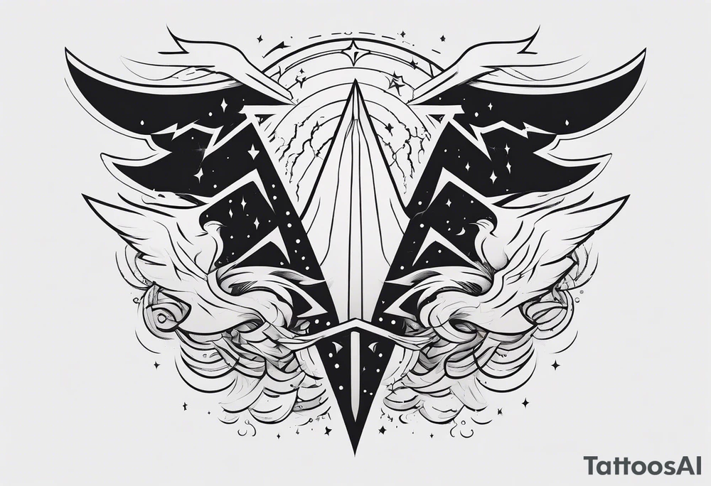 multiple lightning bolts tattoo idea