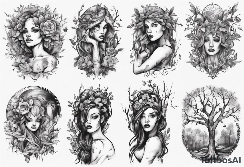 Tree girl tattoo idea