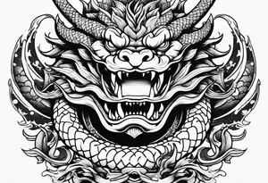 Shenron Americana style tattoo with minimal details tattoo idea