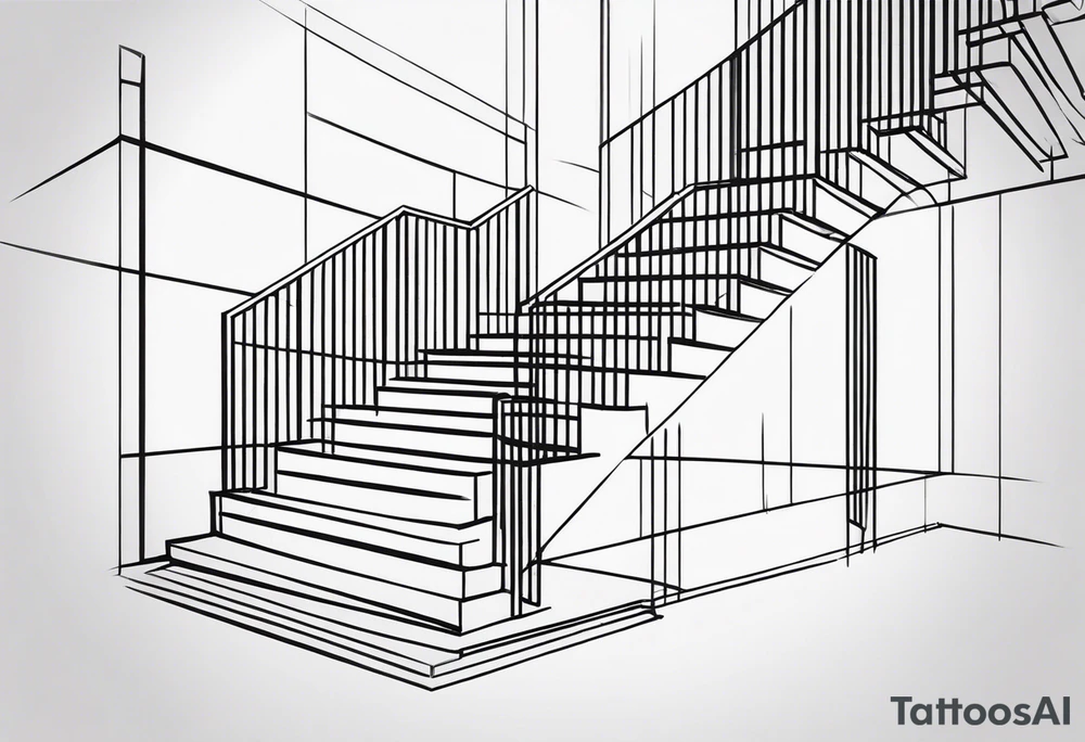 Staircase outline minimalist and simple tattoo idea