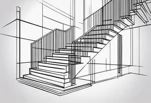 Staircase outline minimalist and simple tattoo idea
