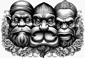 hear no evil, see no evil, speak no evil tattoo idea