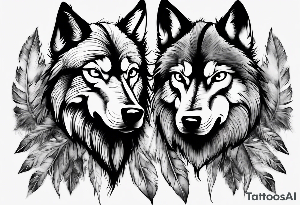 Indian Theme evil wolf photorealism tattoo idea