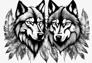 Indian Theme evil wolf photorealism tattoo idea