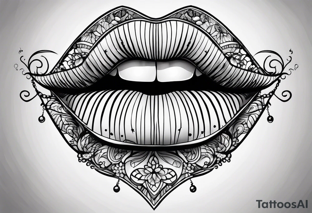 Red lips tattoo idea