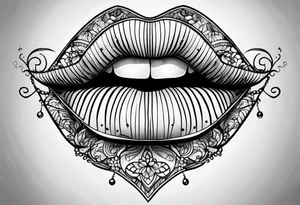 Red lips tattoo idea