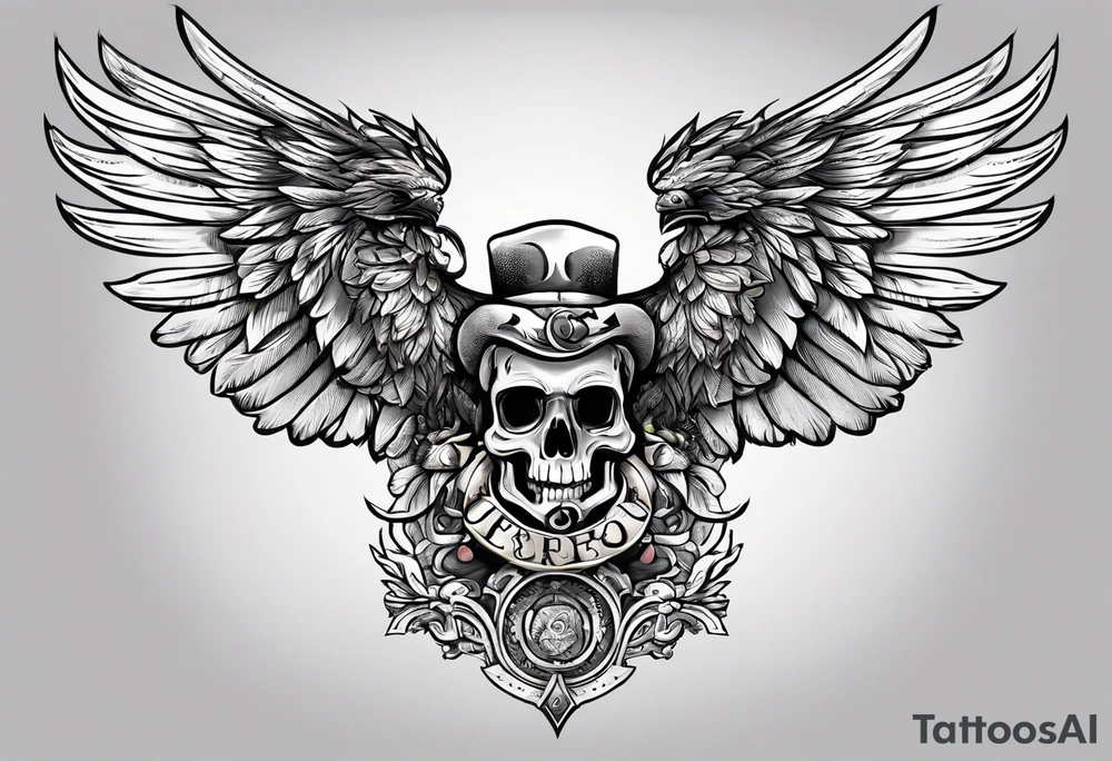 Cuervo en combate de frente a la carga tattoo idea