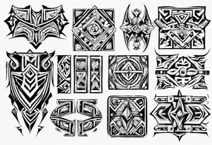 Block Tribal shaped for male left hand pectoral tattoo idea