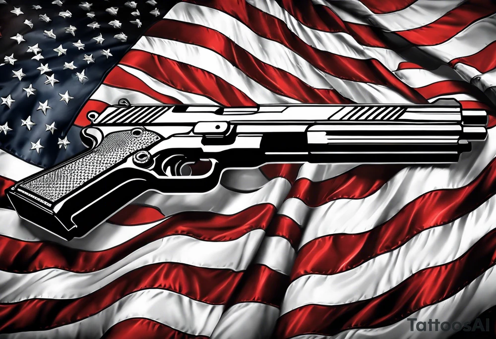 American flag gun tattoo idea
