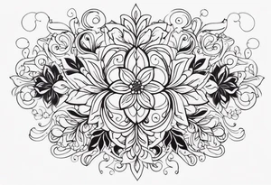 Flowers with swirls tattoo idea