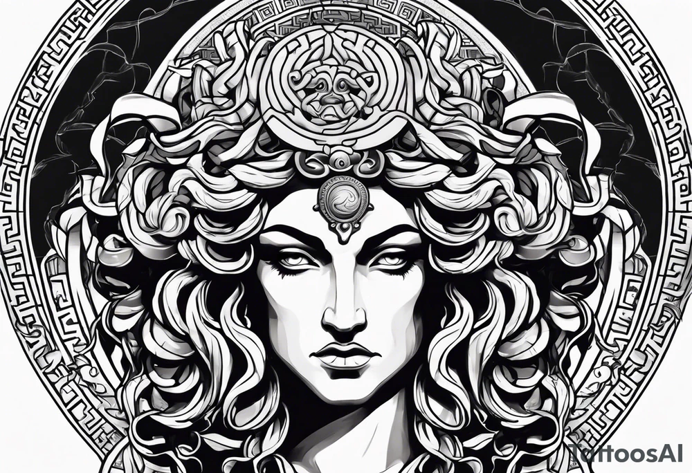 Scary Greek god medusa tattoo idea